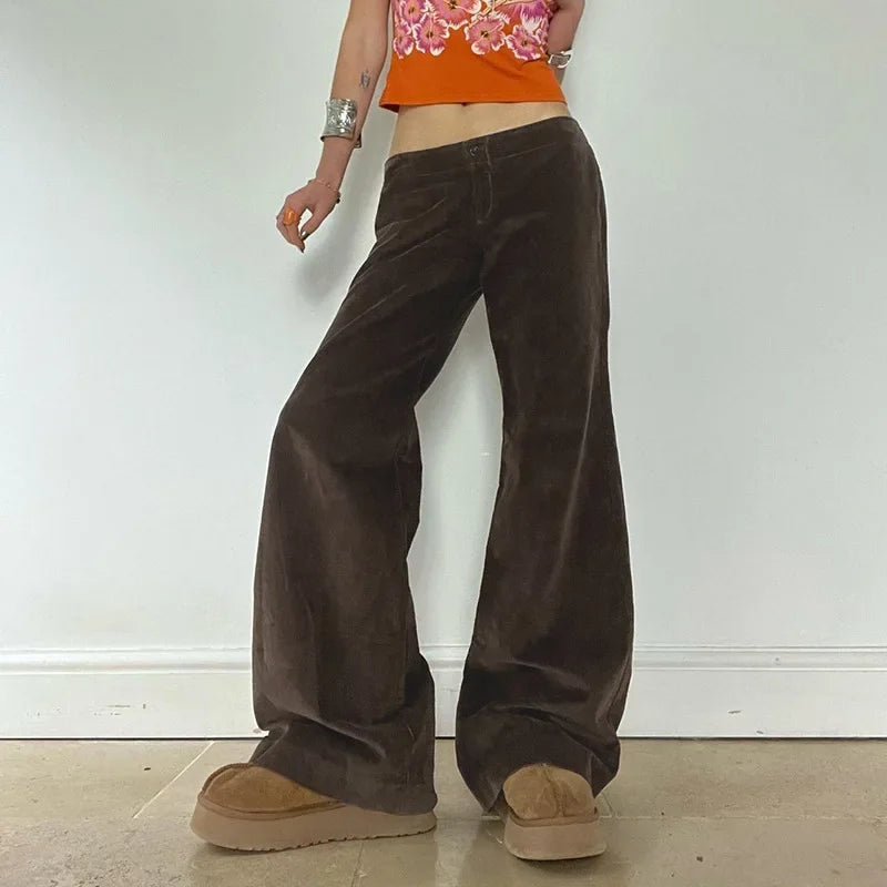 Velvet Low-Rise Pants