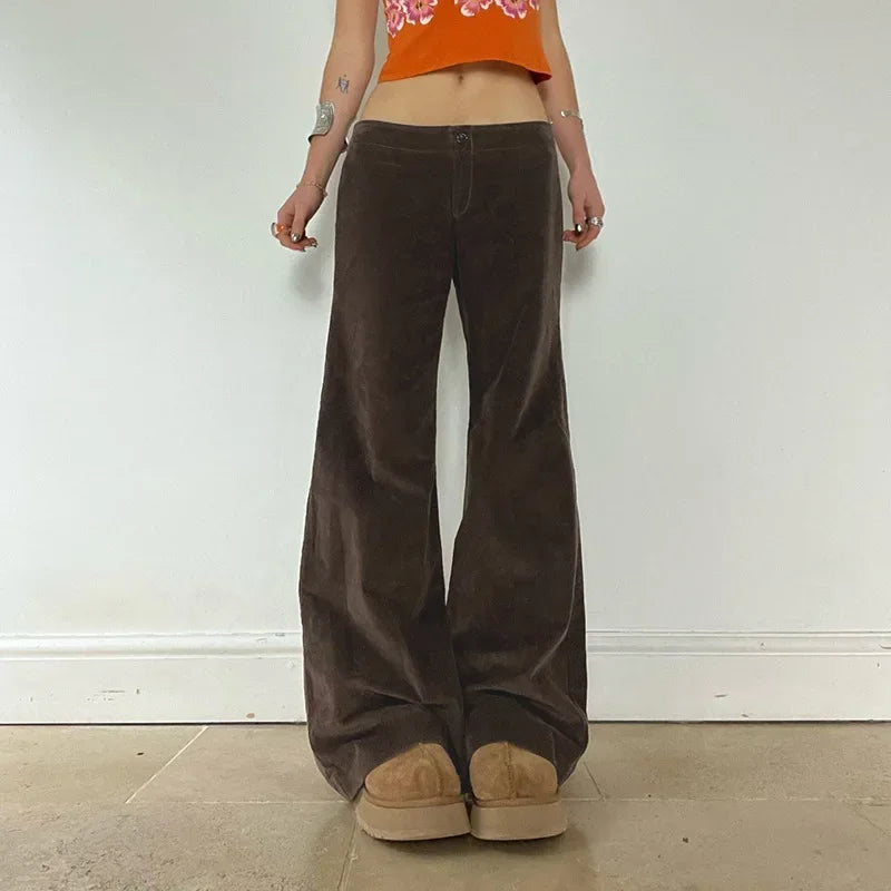 Velvet Low-Rise Pants