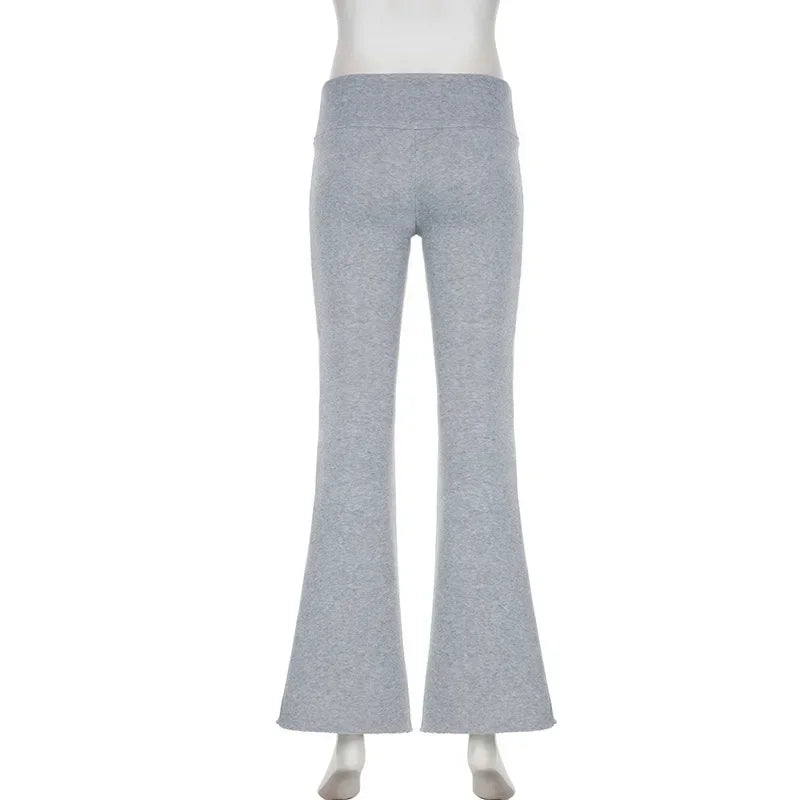 Casual Solid Flare Pants